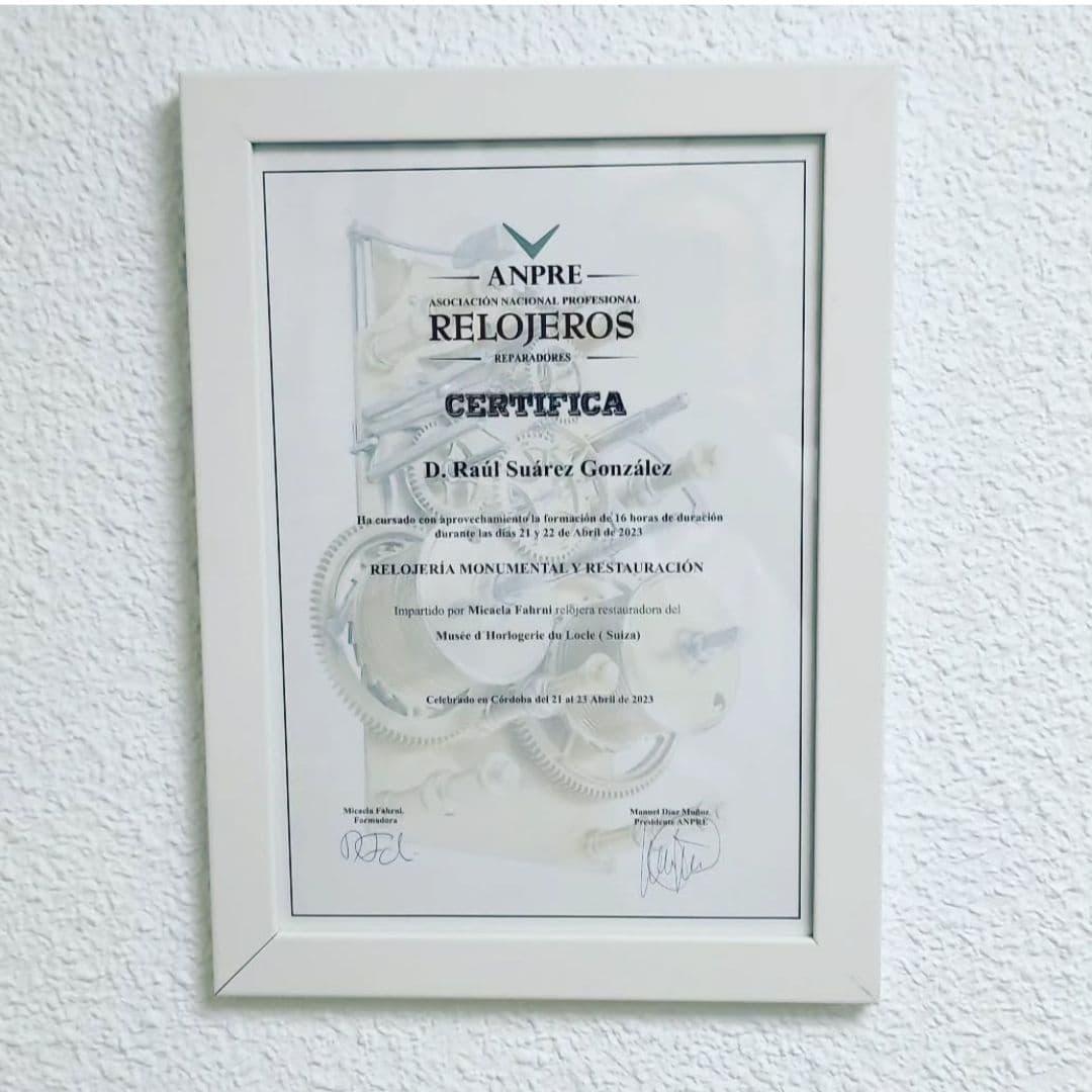 Certificado profesional de relojería 2